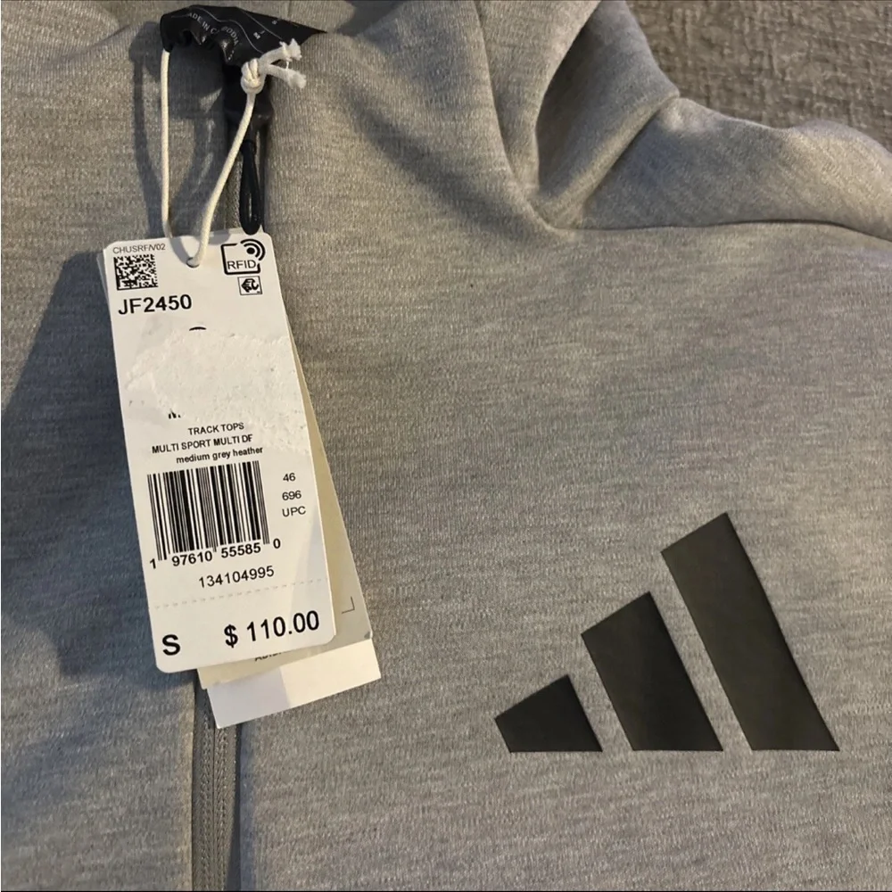 Men’s Adidas Z.N.E. Small Hoodie JF2450 Gray - Picture 3 of 5